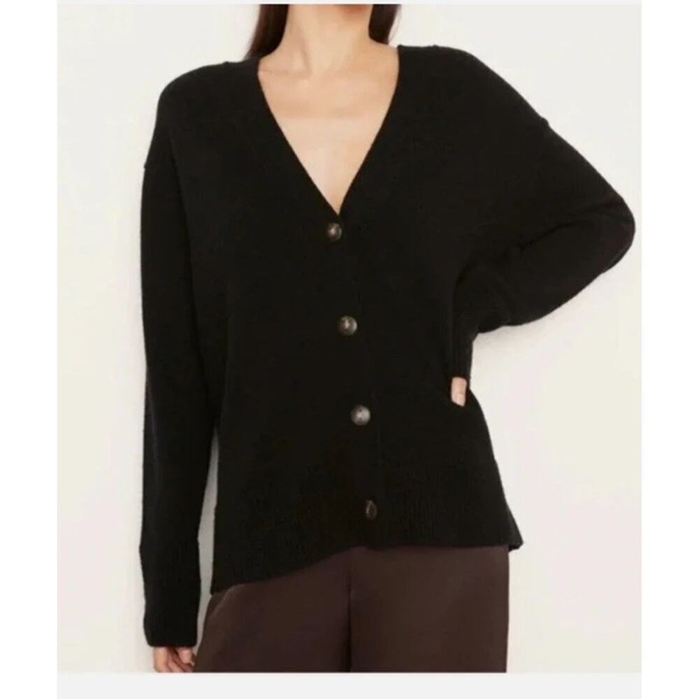 Vince Weekend Cardigan Button Up Wool and Cashmere Navy Sweater Size Large